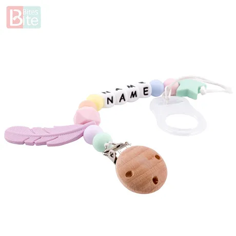 Pacifier Girl 1 шт., детский силиконовый Прорезыватель для зубов, бусины для младенцев, соска-пустышка с цепочкой, перо из бука, деревянные клипсы, товары для кормления детей - Цвет: Pacifier Girl