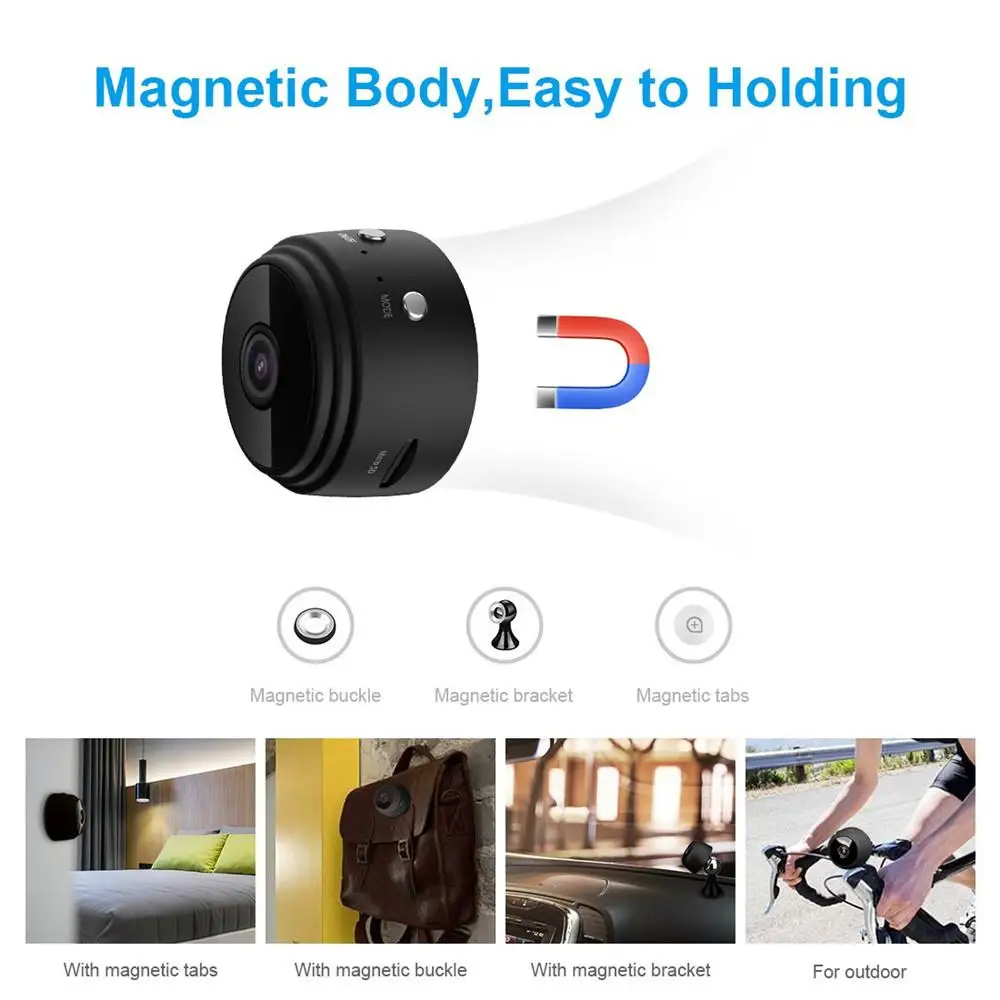 Мини Wi Fi камера HD 1080P с широкоугольным ночным видением крошечная безопасности для