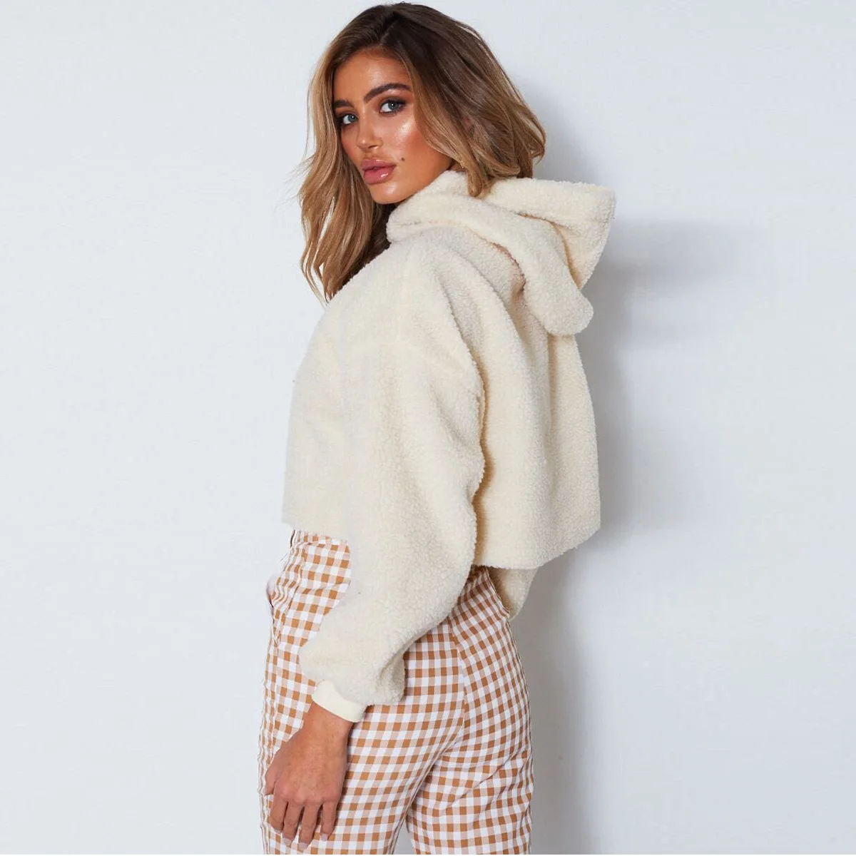 Осень Для женщин сексуальная из шерсти ягнёнка кашемир топ с длинными рукавами и