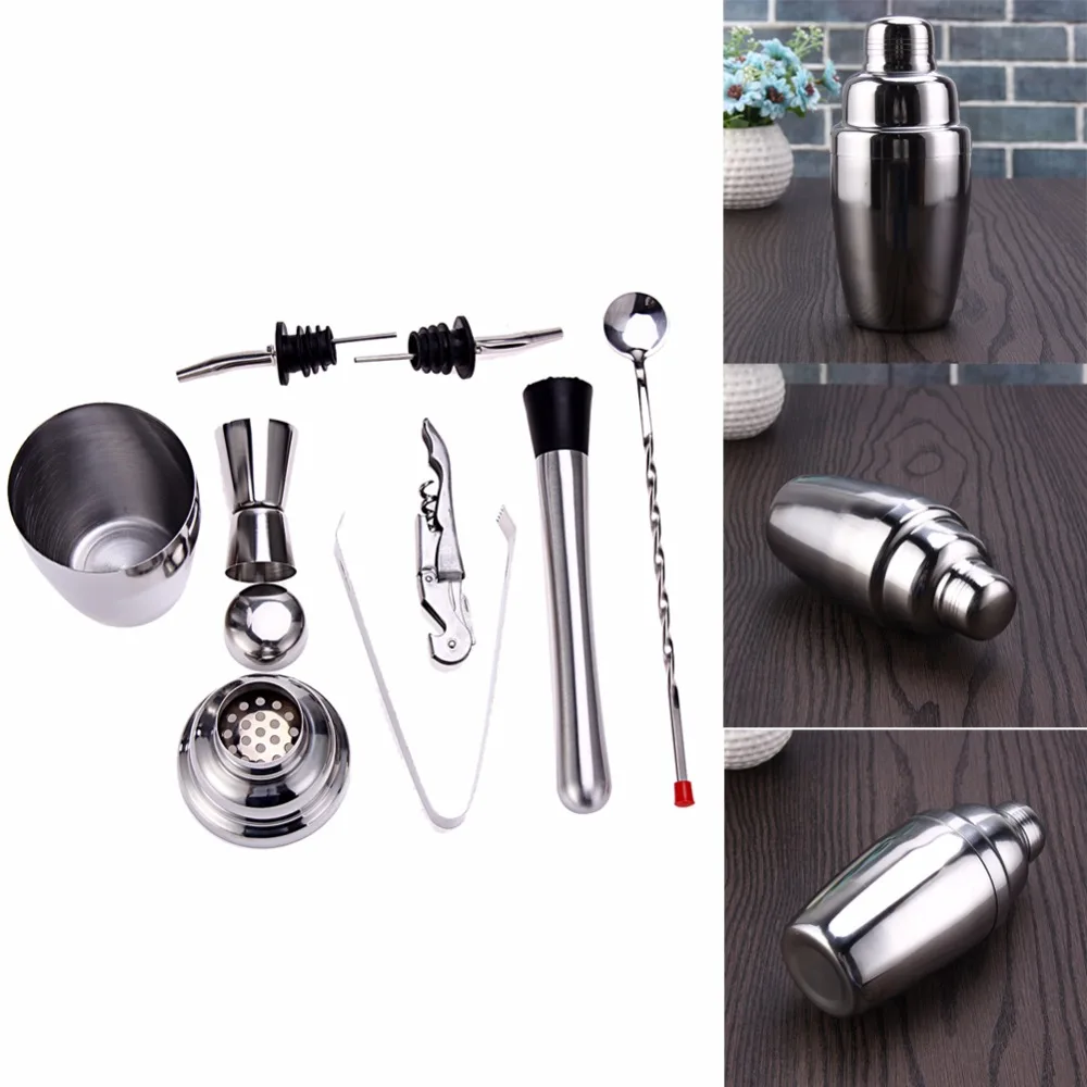 8Pcs/set 350ML Cocktail Set Bartender Kit Stainless Steel Shaker Mixer Drink Wine Tools for | Дом и сад