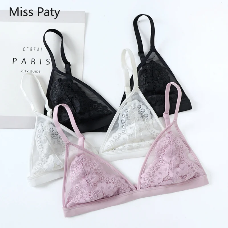 Женское Прозрачное нижнее белье с треугольными чашечками без стальных колец