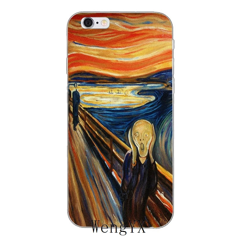 Тонкий ультра тонкий мягкий чехол из ТПУ для телефона с надписью The Cream By Edvard Munch для iPhone 4, 4S, 5, 5S, 5c, SE, 6, 6s, 7, 8 plus, X, XR, XS Max - Цвет: Edvard-Munch-A-06