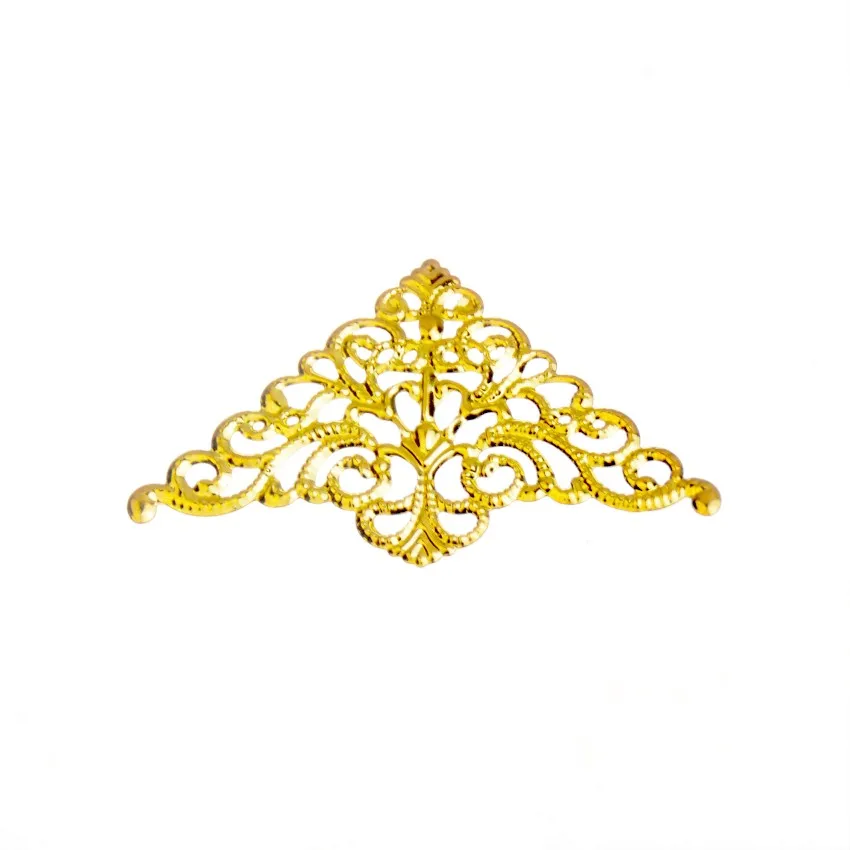 10 шт./Лот металлические треугольные филигранные оболочки коннекторы поделки