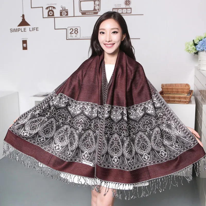 Зимний палантин с узором пейсли из Индии этнические шарфы Cachecol Inverno 100% Пашмина