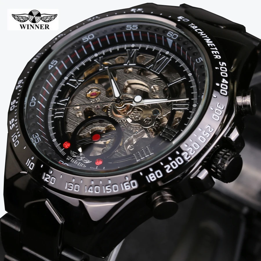 Часы наручные Winner Мужские автоматические Брендовые спортивные в стиле милитари
