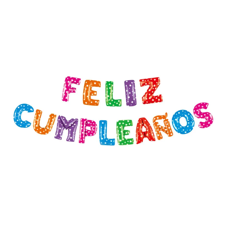 FELIZ CUMPLEANOS с надписью воздушный шар из фольги алфавит в Испании на день рождения