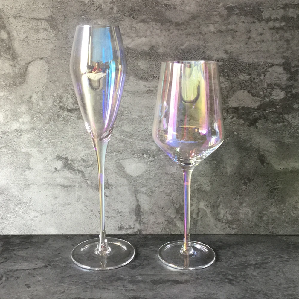 Бокал для вина из радужного стекла бокал с кристаллами бокалы красного и