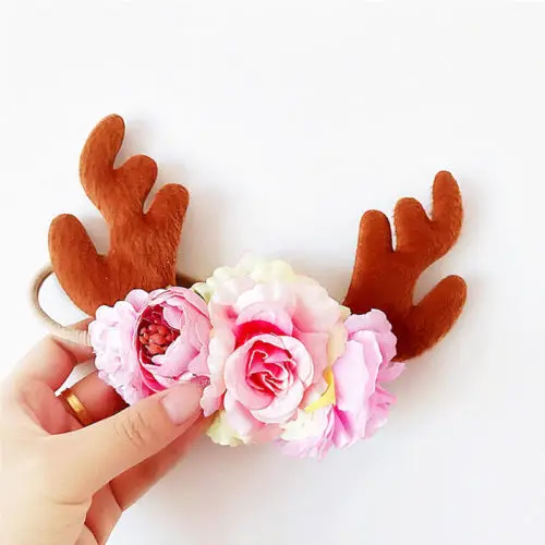 На Рождество 1 шт. аксессуары для волос на заколка рог лося Санта hairband резинкой