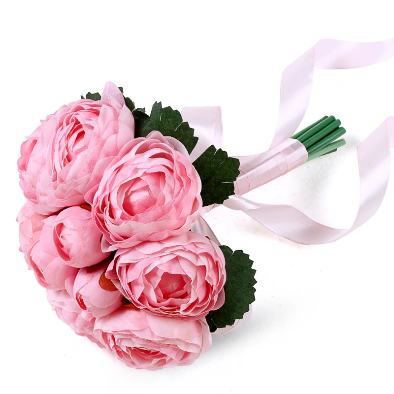 Новинка 2018 модный Свадебный букет невесты цветов с шелковой лентой цветы