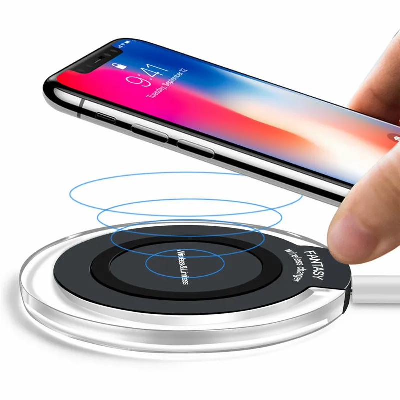 10 Вт Qi Беспроводное зарядное устройство для iPhone 8/X быстрая Беспроводная зарядка