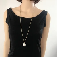 fashion simple pearl pendant cute necklace twisted chain long jewelry