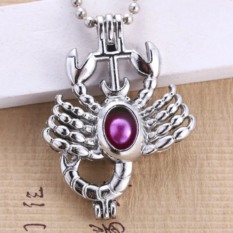 6 шт. жемчужная клетка с изображением скорпиона бусина для изготовления