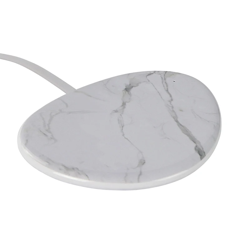 White marble Lewoer Qi Беспроводное зарядное устройство для iPhone Xs Max X 8 10 Вт быстрая Беспроводная зарядная панель для samsung S10 S9 Xiaomi mi 9 mi X 3 - Цвет: White marble