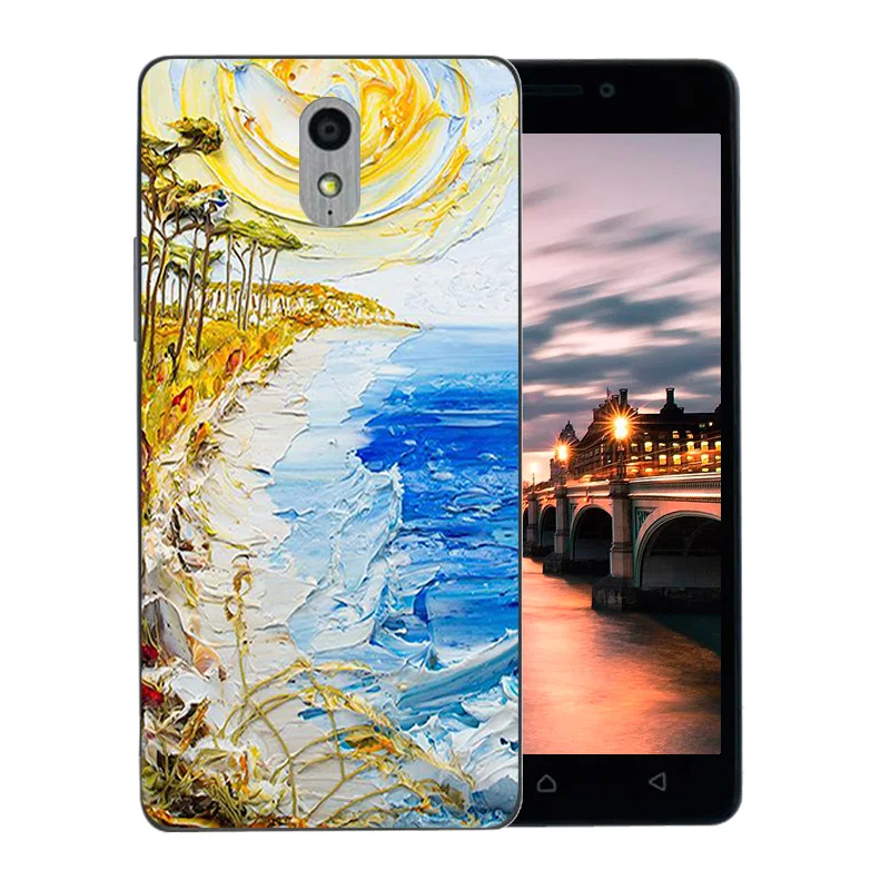 Новинка для Lenovo P1M Vibe Ван Гог узор Мягкая силиконовая задняя накладка чехла из ТПУ