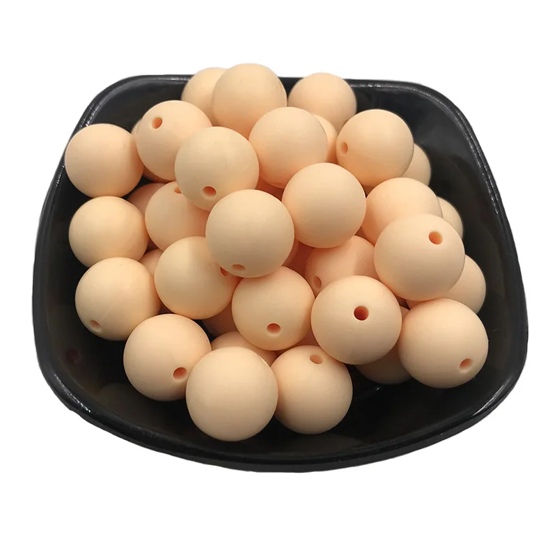 20 Lemon Comeon, 10 шт., 15 мм, круглые силиконовые бусины для прорезывания зубов, для ожерелья, Жевательная соска, цепочка, клипсы, бусины, мягкая текстура, силикон, уход за ребенком - Цвет: 20
