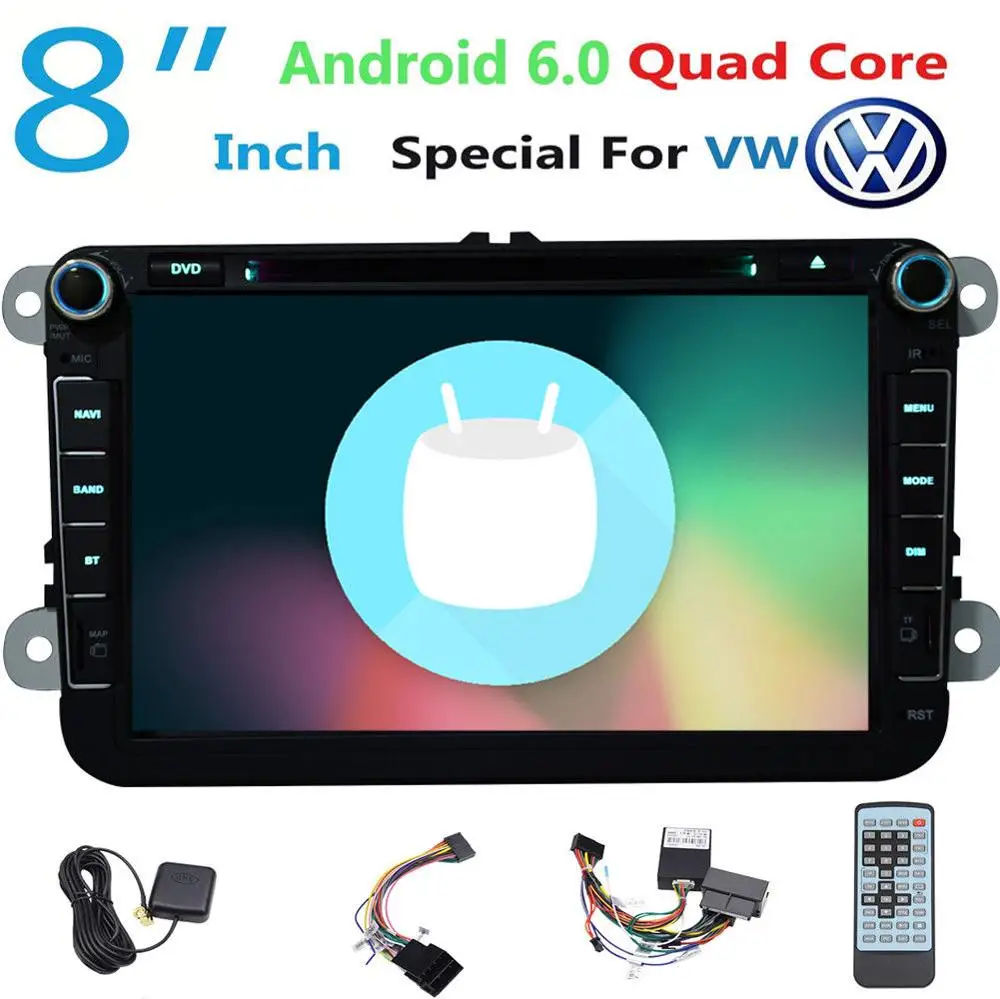 8 &quotAndroid 6 0 Автомобильный Радио dvd плеер gps Navi мультимедиа для Фольксваген