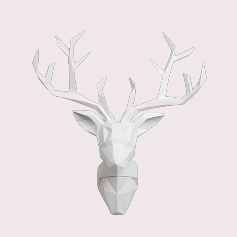Смола голова оленя украшение дома животная природа скульптура фигурки подарок