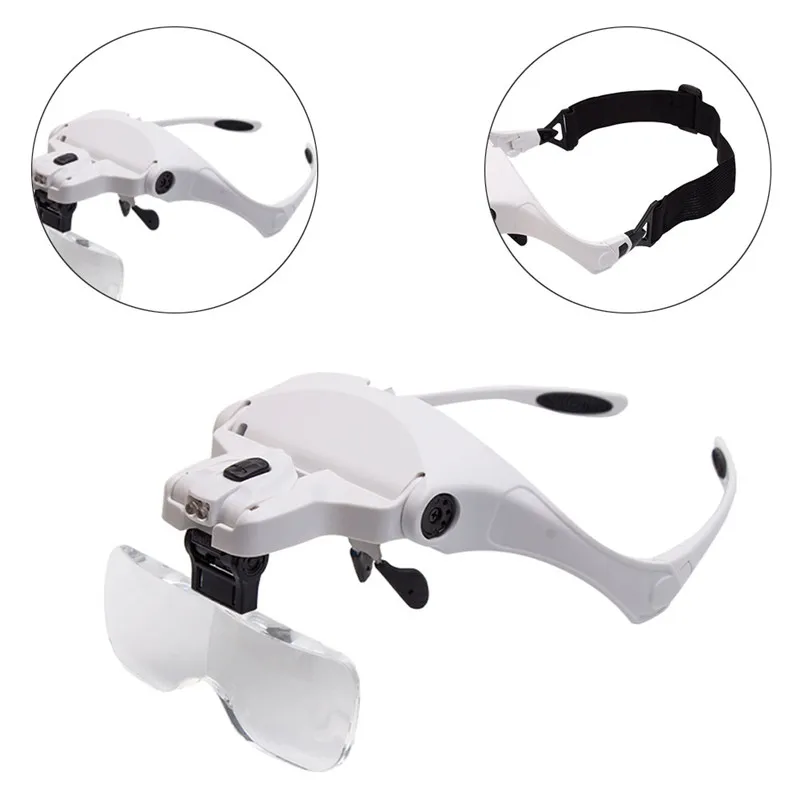 Накладные ресницы 5 линзы регулируемая повязка на голову увеличительное стекло