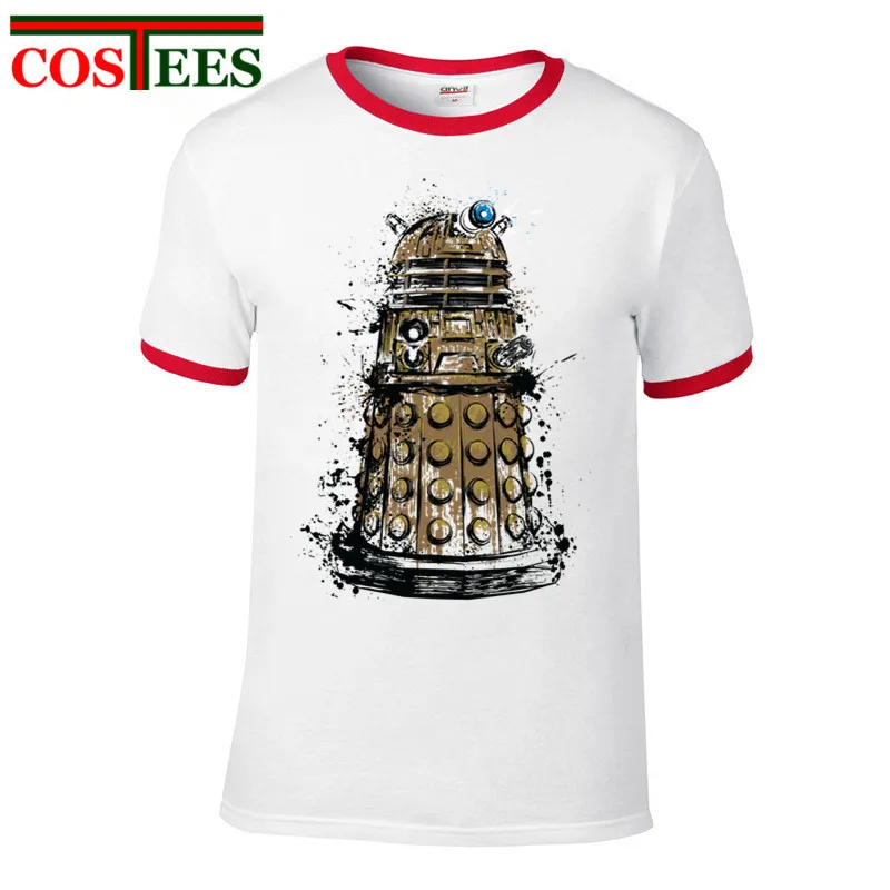 Летняя мода Забавный Доктор Кто мужские футболки короткий рукав Daleks Exterminate Доктор Кто футболки мужские футболки Прямая - Цвет: 18