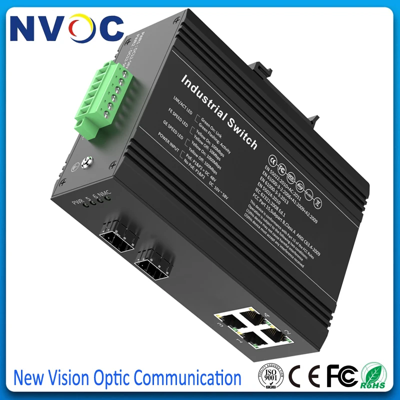 4POE 10/100/1000M IEEE802.3af/at + 2SFP 1000M за исключением SFP неуправляемый промышленный