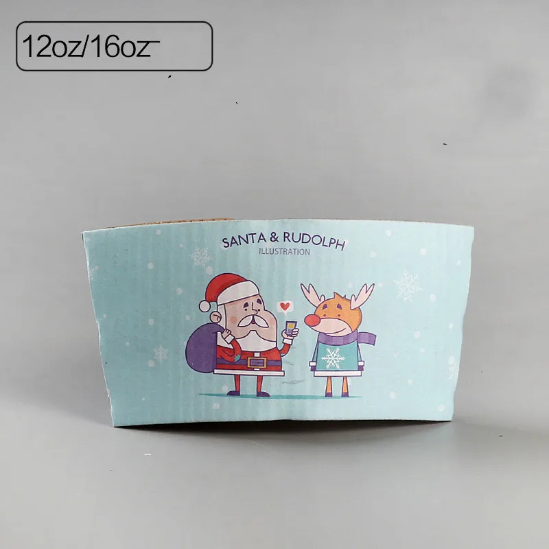 Xmas 2 100 шт. кофе чашки рукав одноразовый держатель для чашек Merry Рождество украшения чай бумажный стакан для сока рукав анти-чехол с защитой от нагрева Индивидуальные - Цвет: Xmas 2