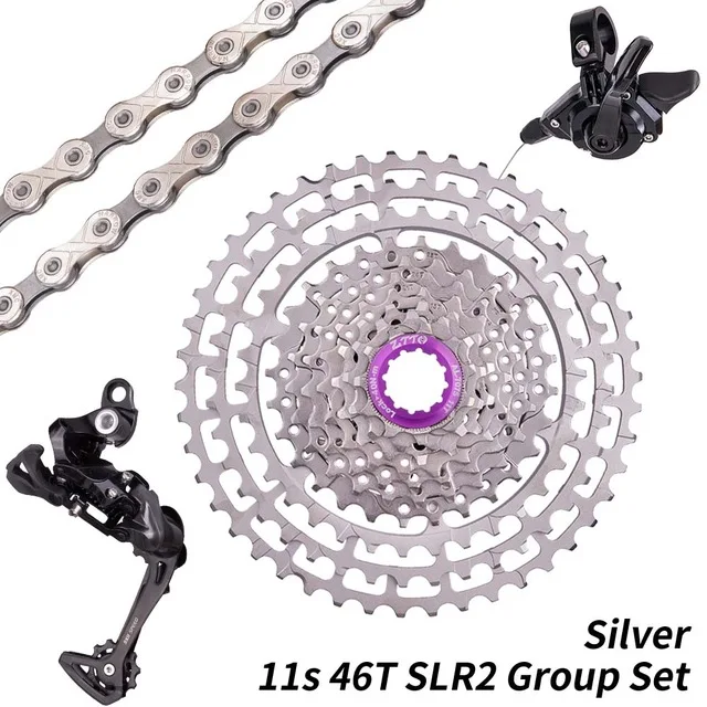 11S46t SLR Groupset ZTTO MTB 11 скорость 46 Т группа набор 1*11 переключения заднего переключателя 11 в кассета с цепью группа набор Сверхлегкий k7 Звездочка горный велосипед - Цвет: 11S46t SLR Groupset