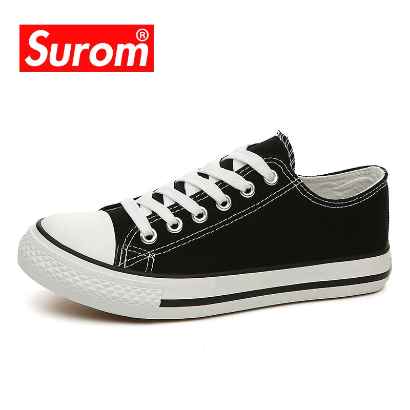 Кеды SUROM мужские/женские дышащие холщовые кроссовки на шнуровке плоская подошва