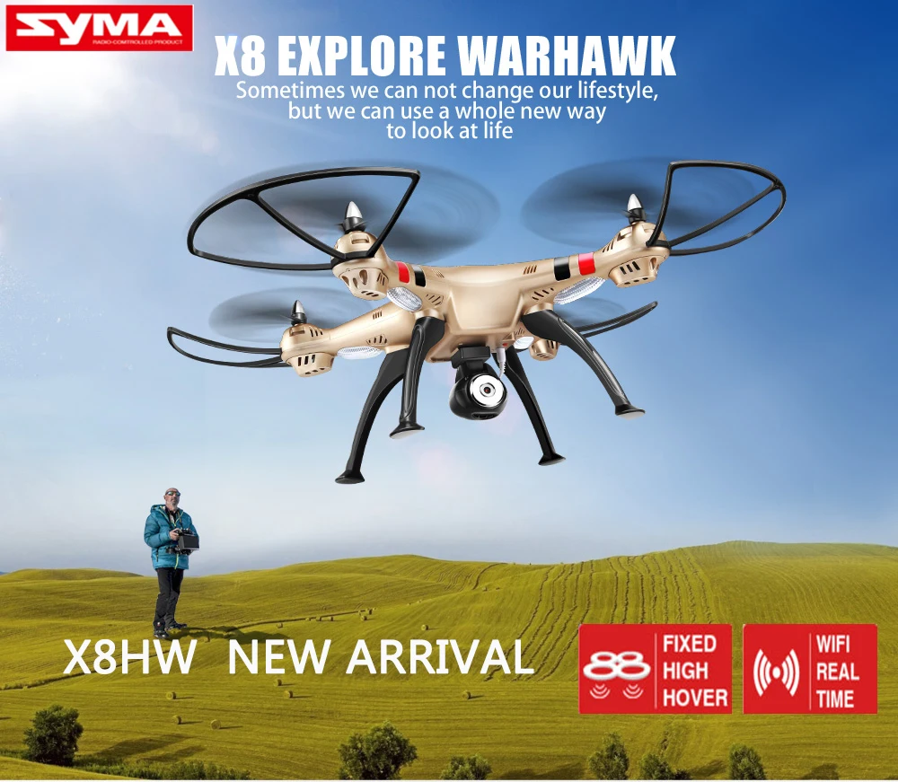 Оригинальный SYMA X8HW RC Дрон 2 4G 4CH вертолет Дроны с 0 МП HD камерой FPV Квадрокоптер