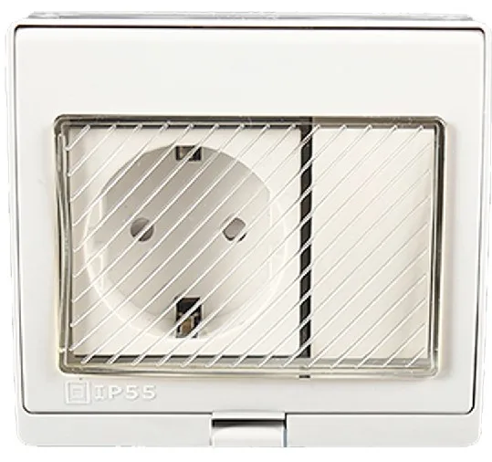 1 switch socket Белый ЕС 16A 250 В 1Way 2Way водонепроницаемый IP55 кухня Открытый Анти-УФ поверхностного монтажа выход немецкая Россия Корея электрическая розетка - Цвет: 1 switch socket