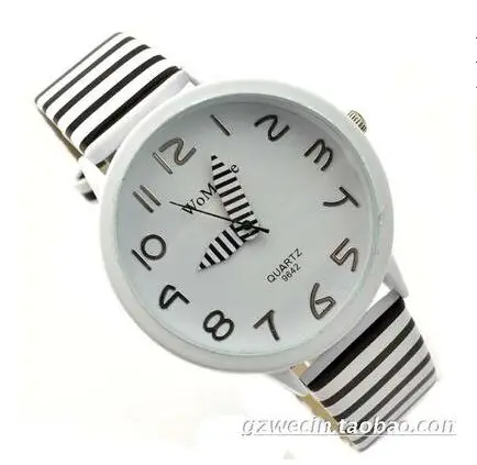 Модные женские брендовые кварцевые спортивные часы с зебровым кожаным ремешком