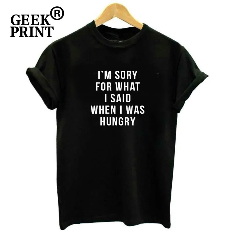 Женские топы извините за то что я сказал когда был голодным принтом футболки