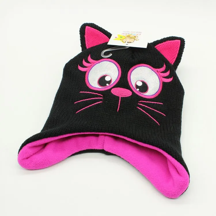 Вязаная хлопковая Шапка-бини с мультяшным аниме ночной совой плюшевая зимняя