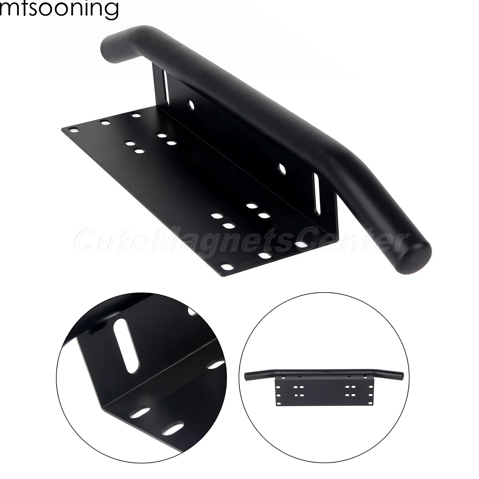 Автомобильный Черный алюминиевый передний бампер подставка для номерного знака