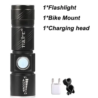 Option C Мини USB Перезаряжаемый велосипедный светильник MTB велосипедный светильник зум-вспышка светильник водонепроницаемый Встроенный аккумулятор Аксессуары для велосипеда для велоспорта - Испускаемый цвет: Option C