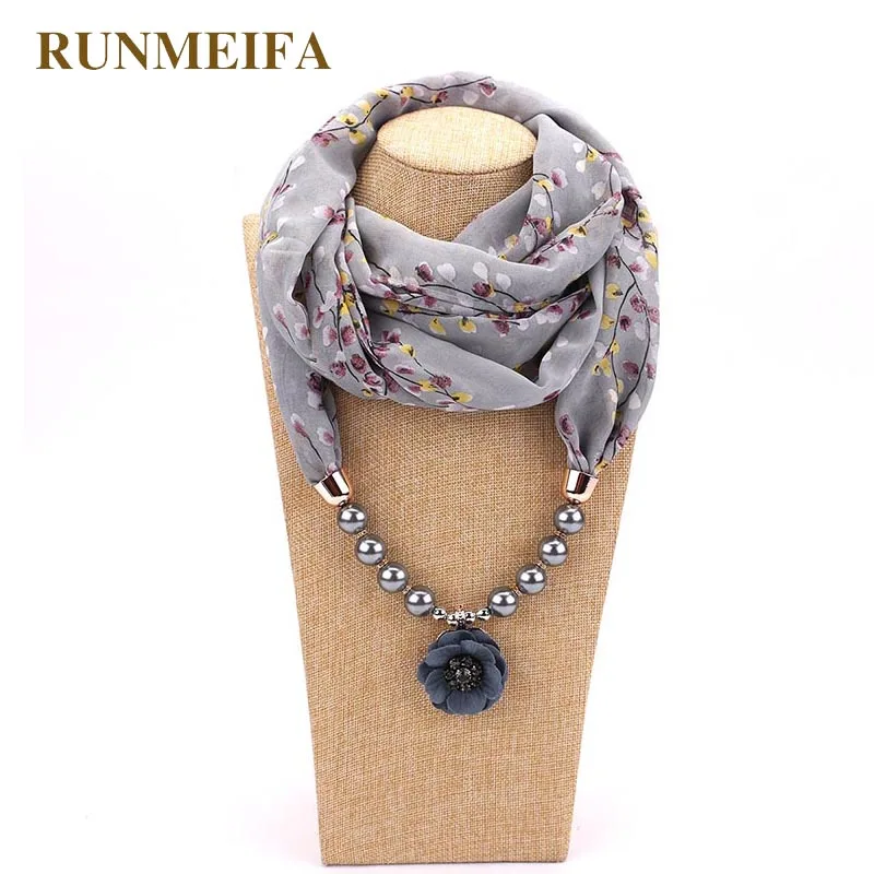 Модное уникальное эффектное ожерелье шарф из ниток кулон цветочный дизайн для