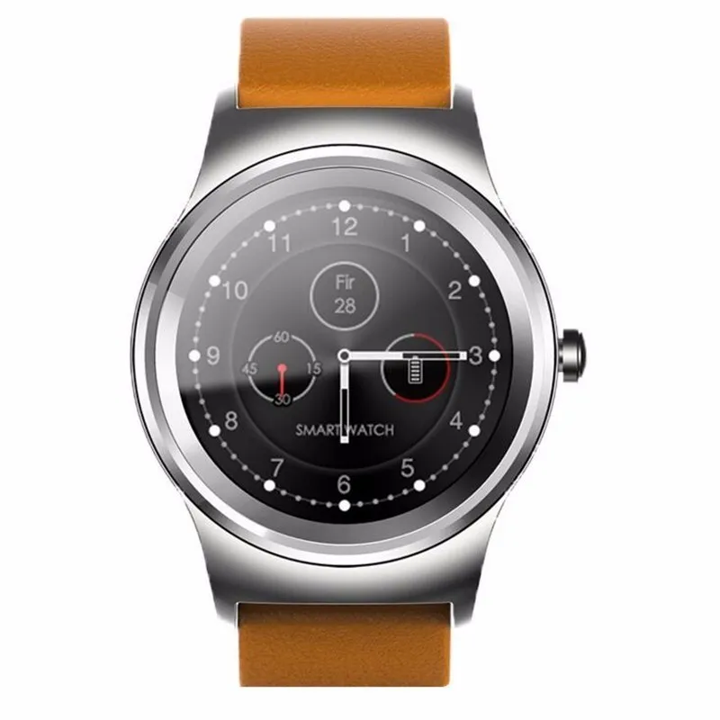 SMA-R Bluetooth Полный Круглый Smartwatch Спорт Шагомер монитор сердечного ритма кожа Смарт часы наручные Телефон для iOS Android