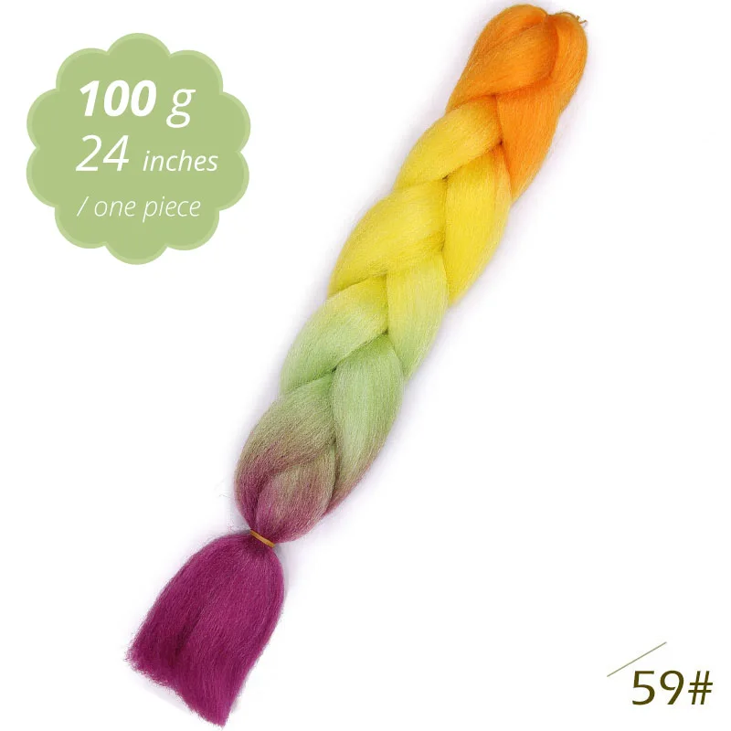 59 AISI BEAUTY Crochet Braids Synthetic Hair Jumbo Braiding Hair 100g/Pack Pink Grey Twists Braids Hair Extensions - Цвет: 59