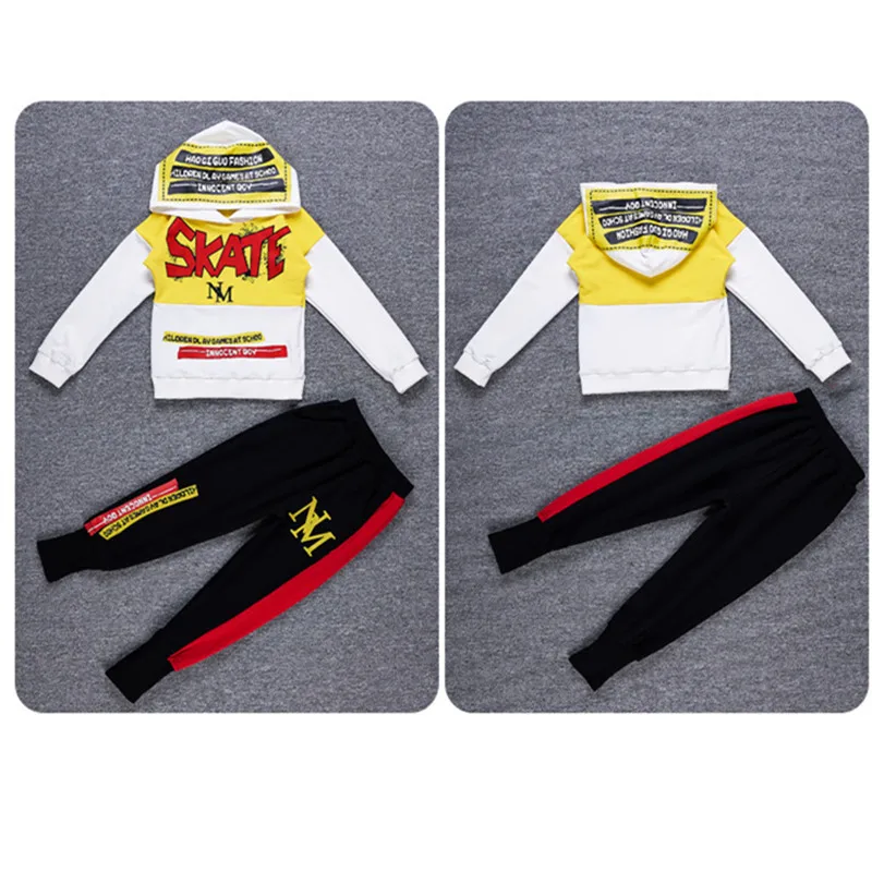 Fashion Boys Clothing Sets Cotton Sport Suit For Clothes 2018 Spring Kids Set Children Hip Hop Style 4-16Y |