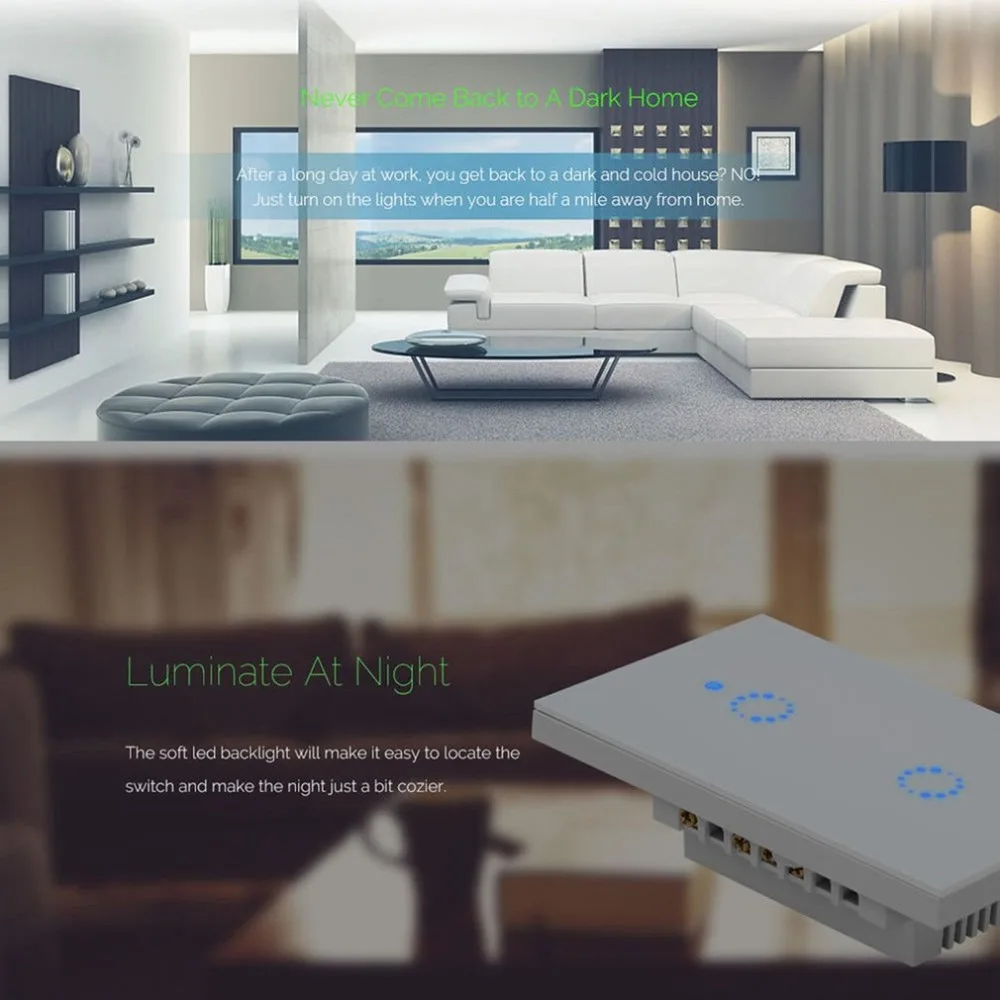 Умный беспроводной сенсорный переключатель панель из закаленного стекла пульт