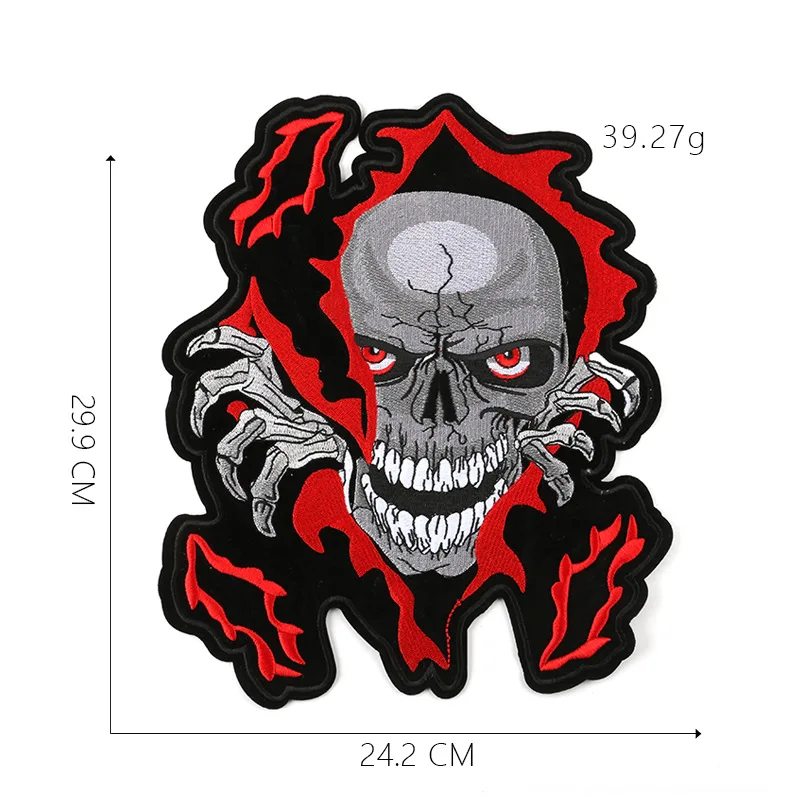 Large new kulou cloth paste embroidered patch punk rock European and American style ghost head large personality clothes | Дом и сад