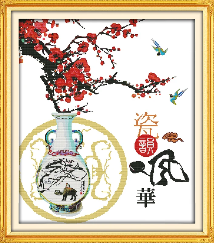 

Charm of porcelain cross stitch kit 14ct 11ct print canvas stitching embroidery DIY handmade needlework