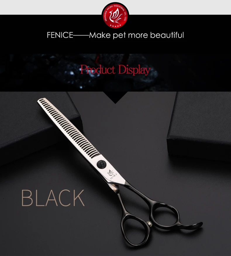 Fenice 6,5 дюймов Груминг для собачьей шерсти Ножницы Профессиональные домашние филировка стрижка ножницы с черный/золотая ручка Япония 440C