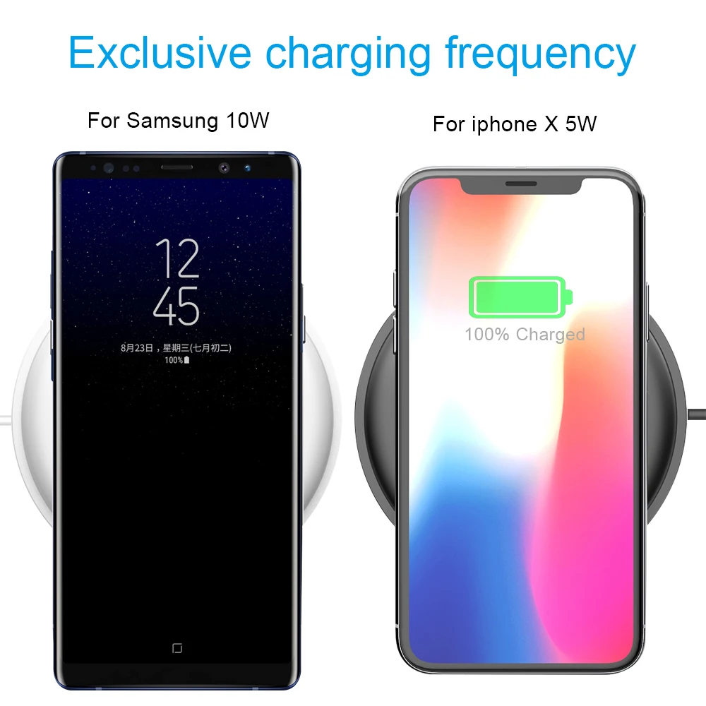 Беспроводное зарядное устройство Portefeuille Qi для Samsung Gaxary Note 9 S9 S8 S7 iphone 8 8Plus X Xiaomi Mix 2S