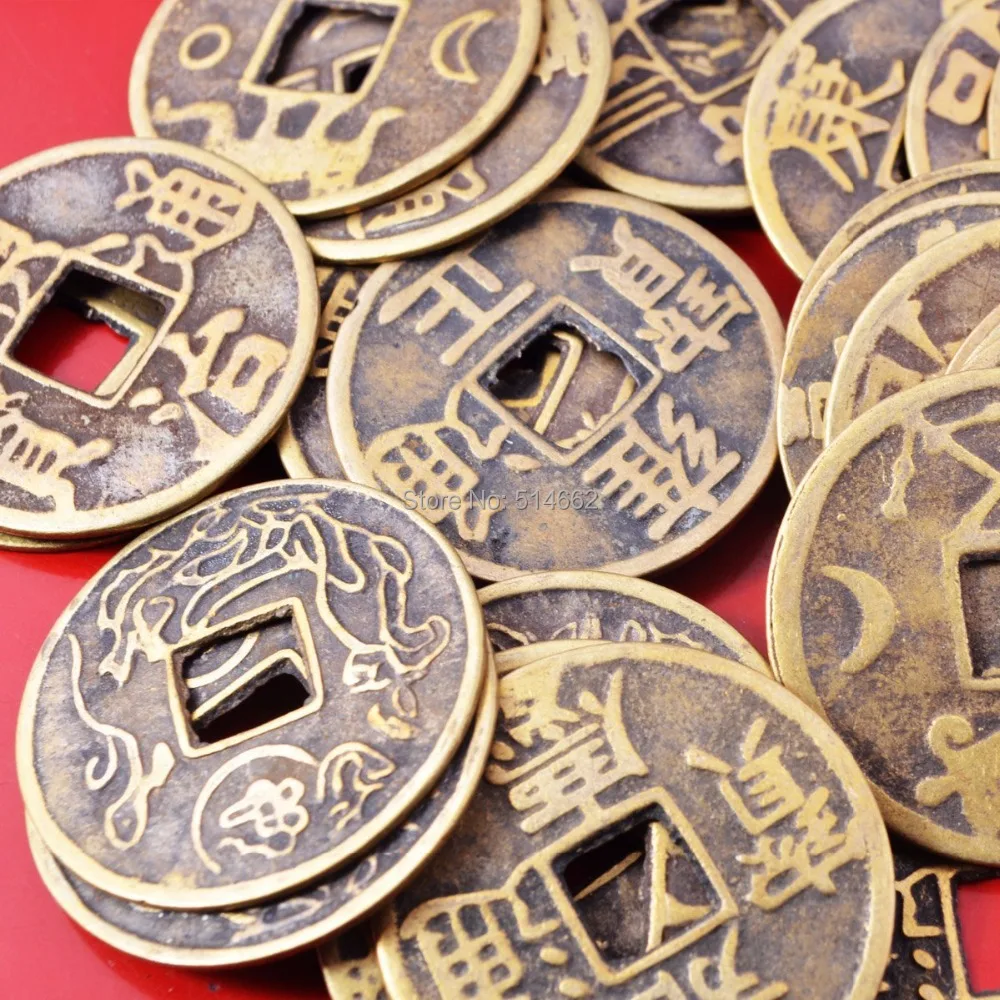 

5pcs Chinese Qing Emperor Brass Auspicious I Ching Coins Lucky Dia:1.7" Y1116