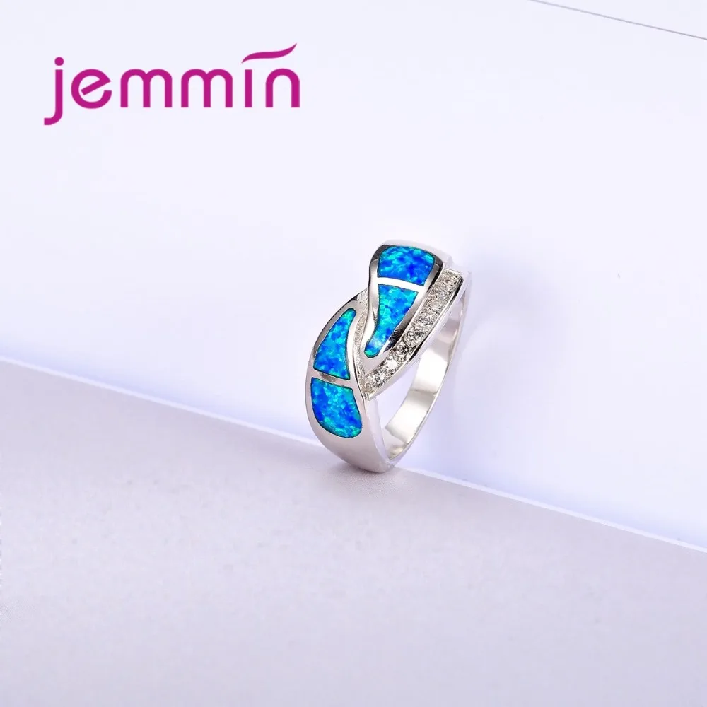Ретро стиль полые синие огненные опаловые кольца для женщин и мужчин тонкие S925