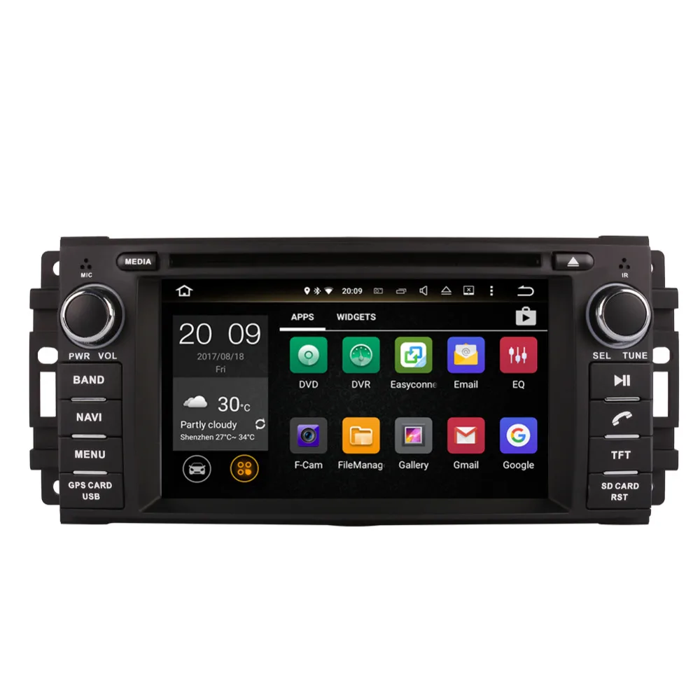 Автомобильный GPS навигатор Android 8 0 Восьмиядерный процессор 4 Гб ОЗУ для Jeep Wrangler
