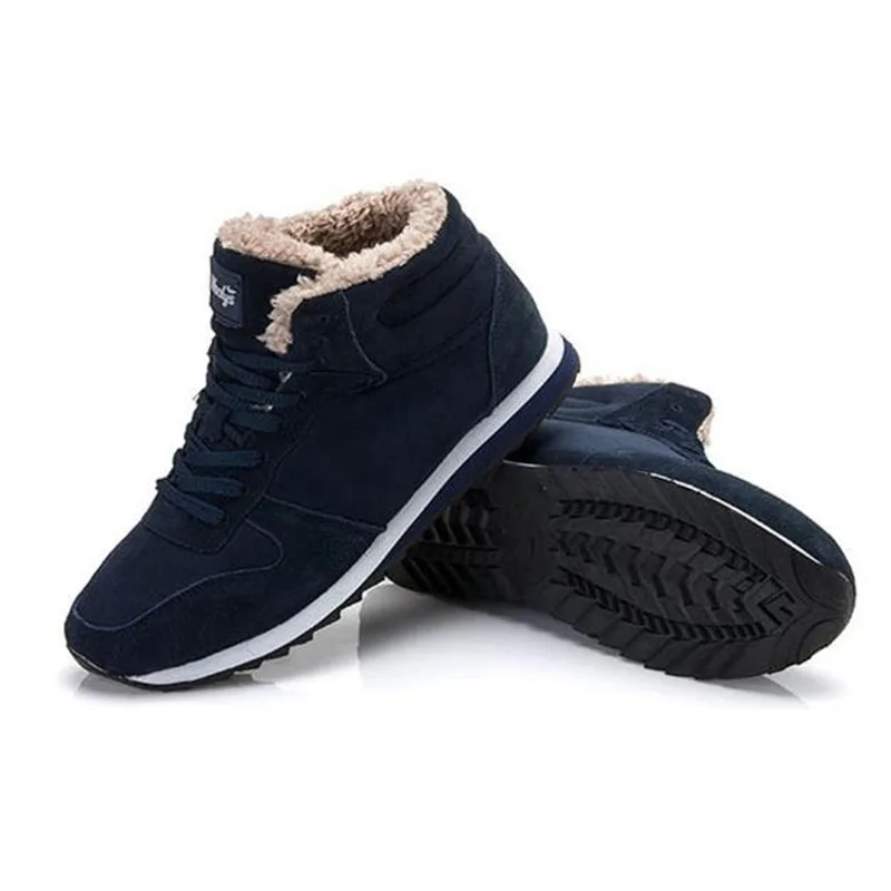 Мужские замшевые ботинки теплые зимние из плюша большие размеры 36 46 H888 2019|Зимние