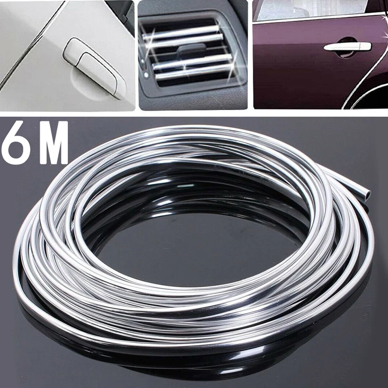 1 шт. 6 м Декоративная полоса против столкновений совершенно новая серебряная U