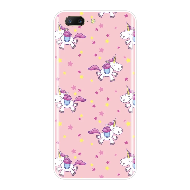 Розовая девушка Kawaii милый единорог задняя крышка для OnePlus 3 3T 5 5T 6 6T мягкий