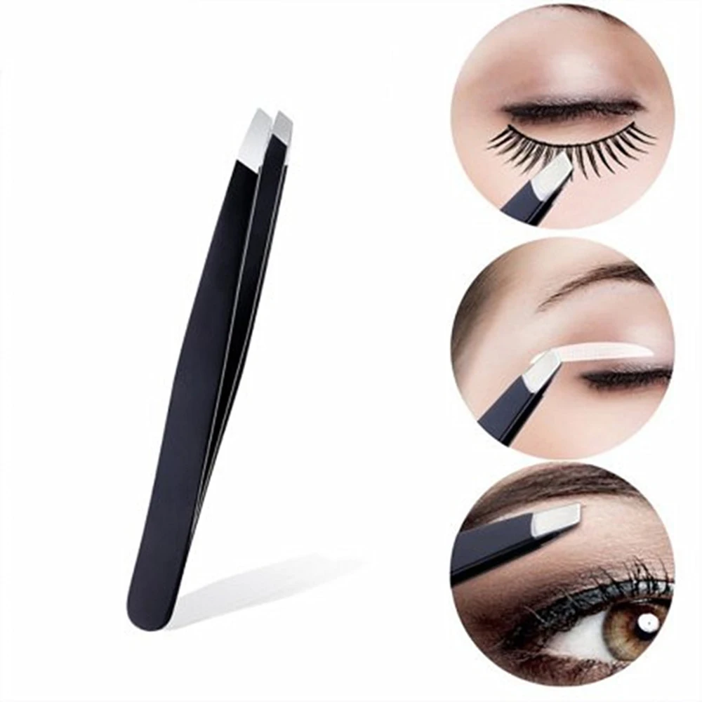 

Pinkiou Slant Tip Eyebrow Tweezers Stainless steel Tweezers Convenient Facial Hair removal for Women 1PCS